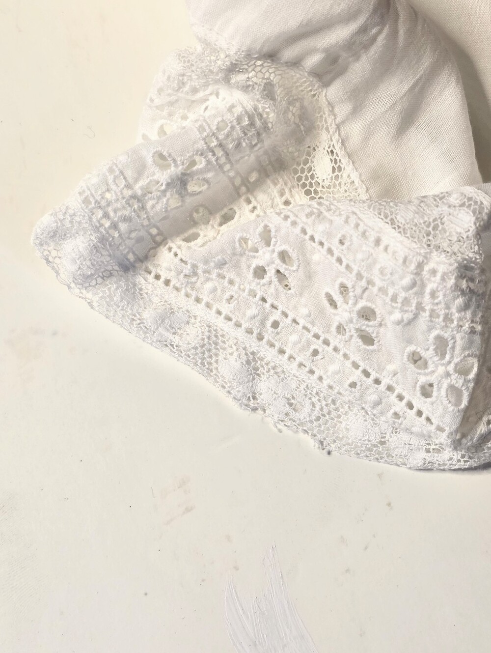 White Eyelet Lace Edwardian Victorian-Inspired Midi Dress - Picture 11 of 11